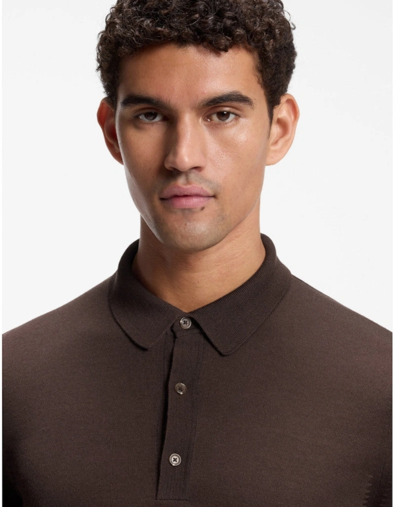 BOSS Black H Lancione Polo Sweater 209 Dark Brown