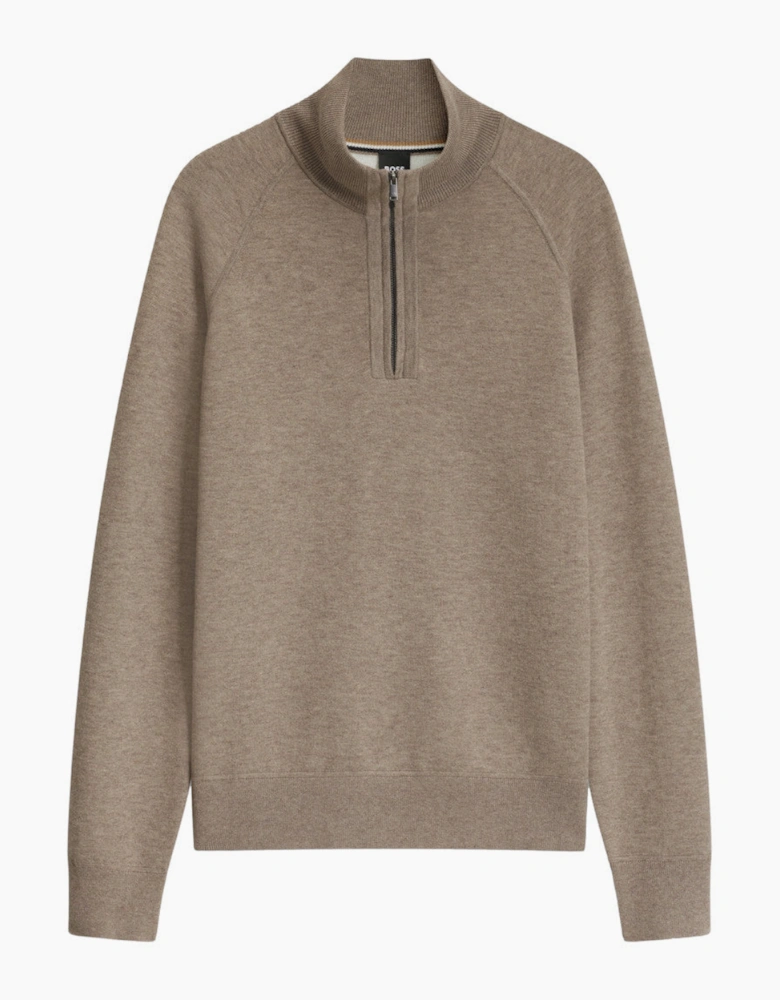 BOSS Black H Fabio Half  Zip Sweater 240 Open Brown