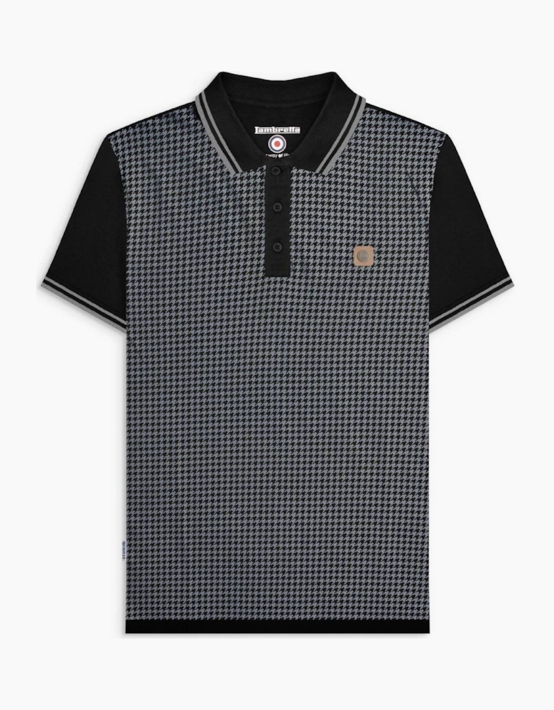 Lambretta Mens Houndstooth Short Sleeve Polo Shirt