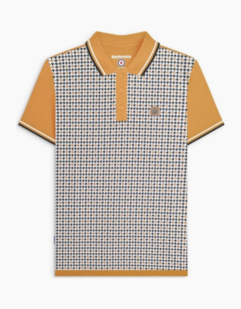 Lambretta Mens Houndstooth Short Sleeve Polo Shirt