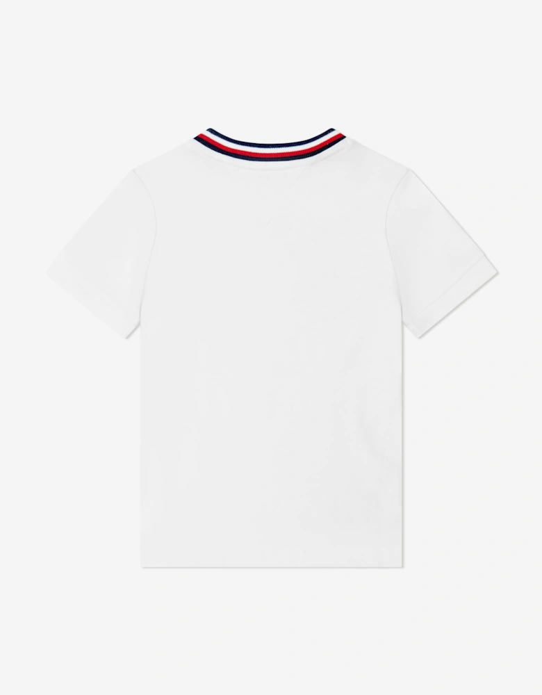 Tommy Hilfiger Boys Tape Detail Pique T-Shirt in White