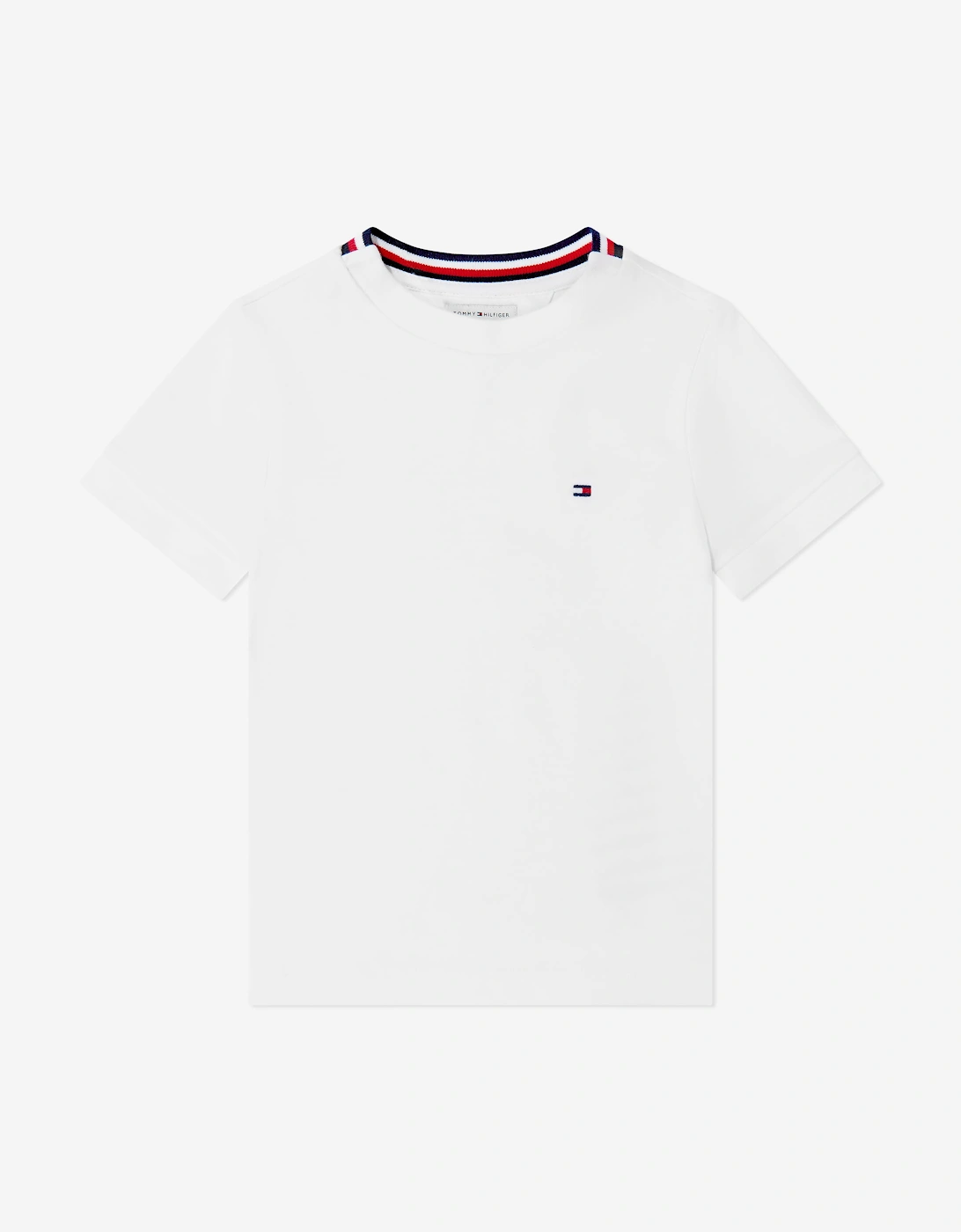 Tommy Hilfiger Boys Tape Detail Pique T-Shirt in White - Size: 4 years