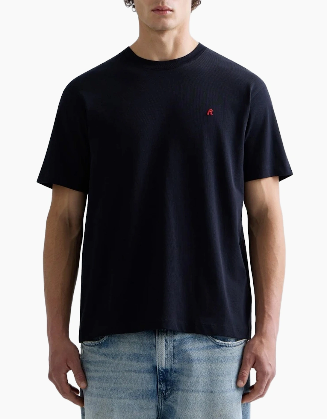 Replay R logo crew neck tee shirt DARK NAVY