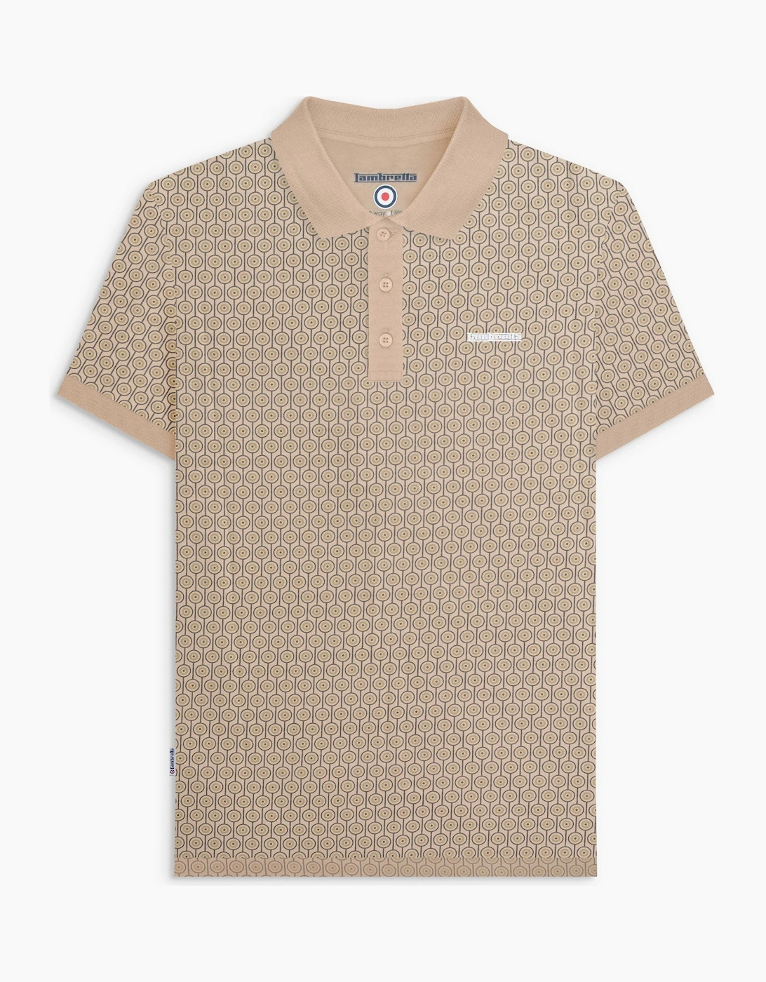 Lambretta Mens Geo Roundel Short Sleeve Polo Shirt