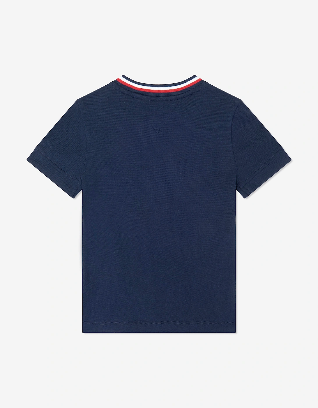 Tommy Hilfiger Boys Tape Detail Pique T-Shirt in Navy