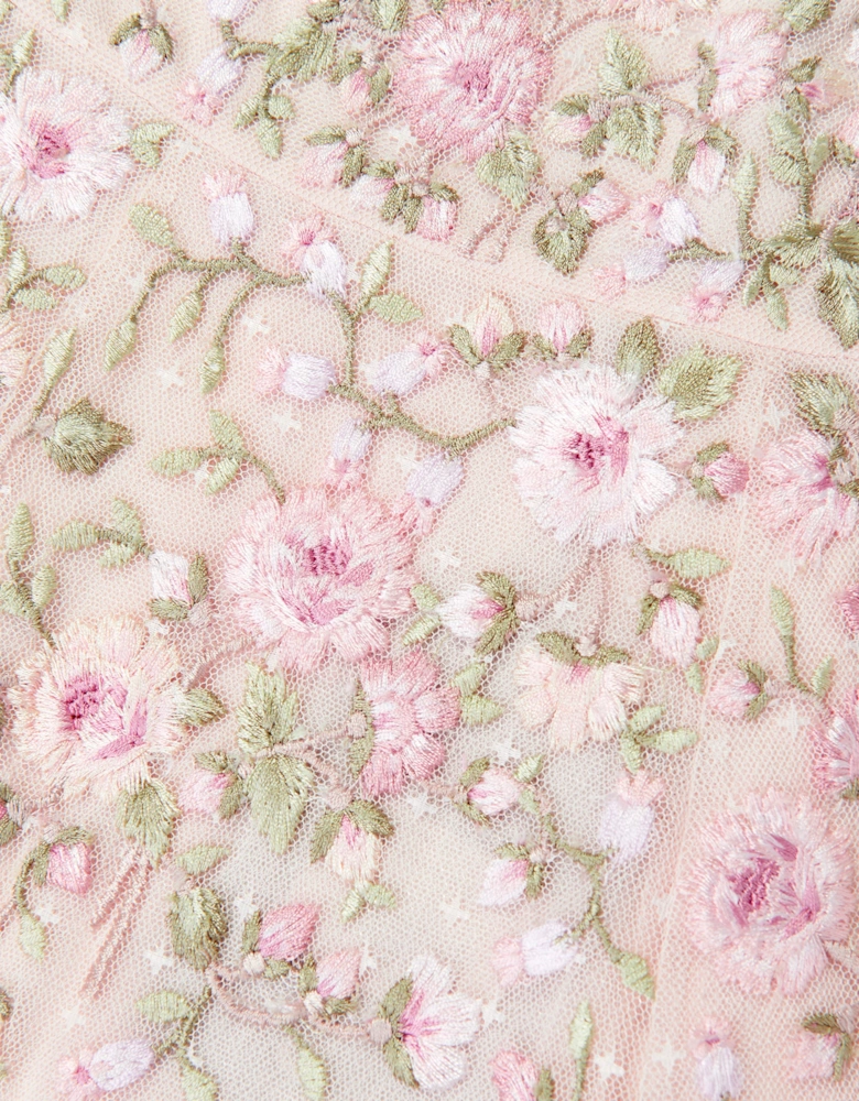 Needle & Thread Girls Eden Rose Short Sleeve Dress in Pink