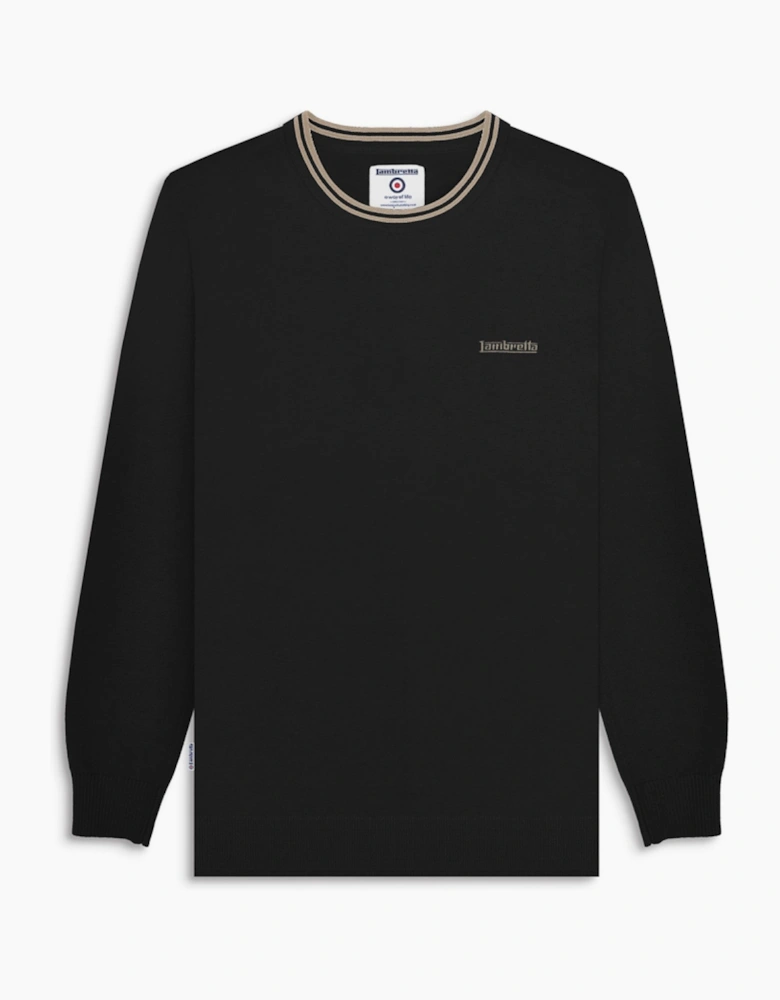 Lambretta Mens Knitted Tipped Long Sleeve Jumper