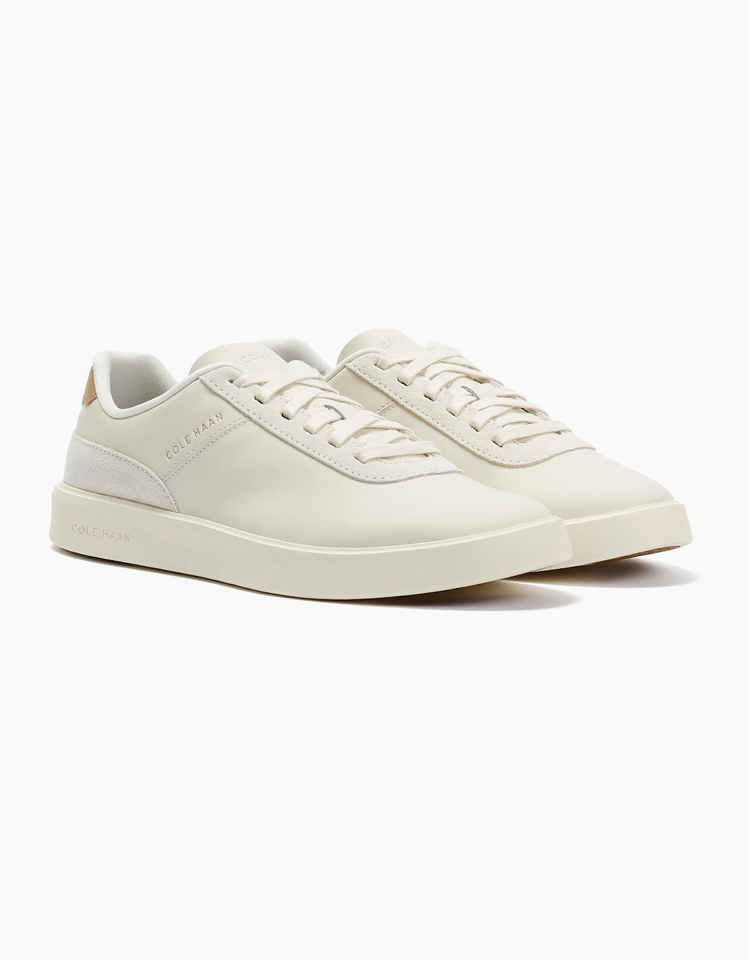 Cole Haan Grand Crosscourt Packaway Leather Men's Ivory Trainers