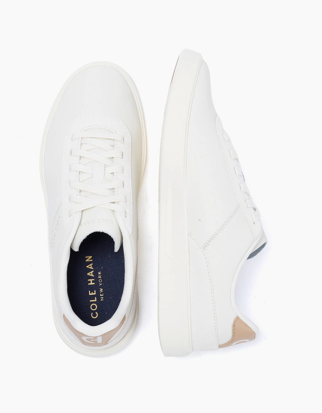 Cole Haan Grand Crosscourt Packaway Leather Men's Ivory Trainers