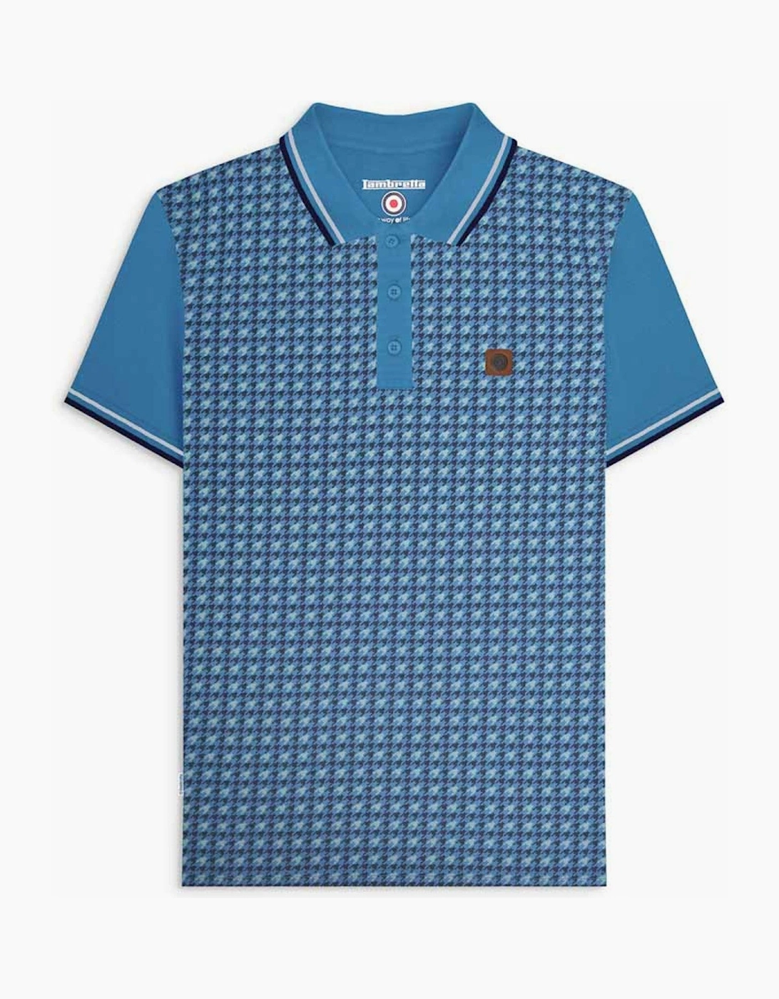Lambretta Mens Houndstooth Short Sleeve Polo Shirt