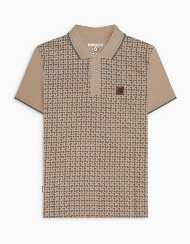 Lambretta Mens Houndstooth Short Sleeve Polo Shirt