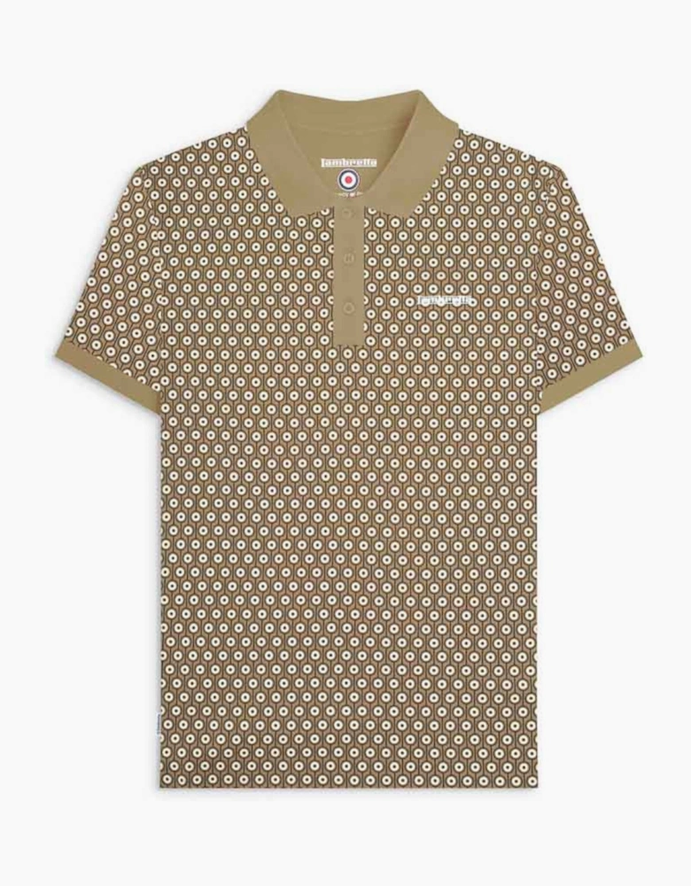Lambretta Mens Geo Roundel Short Sleeve Polo Shirt