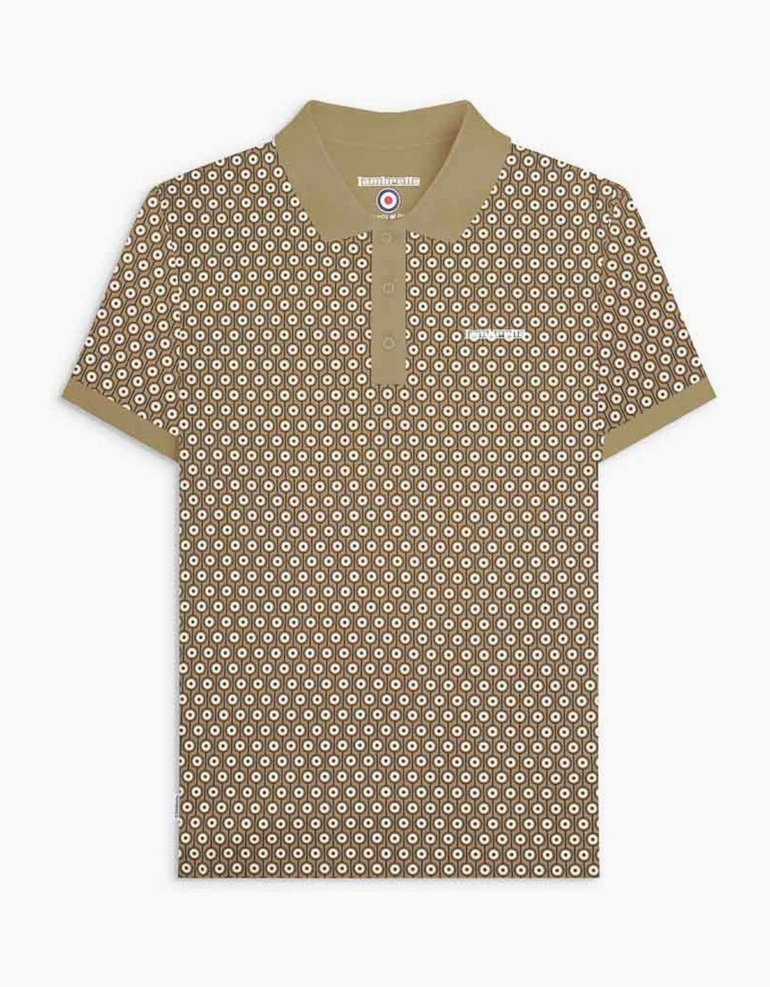 Lambretta Mens Geo Roundel Short Sleeve Polo Shirt