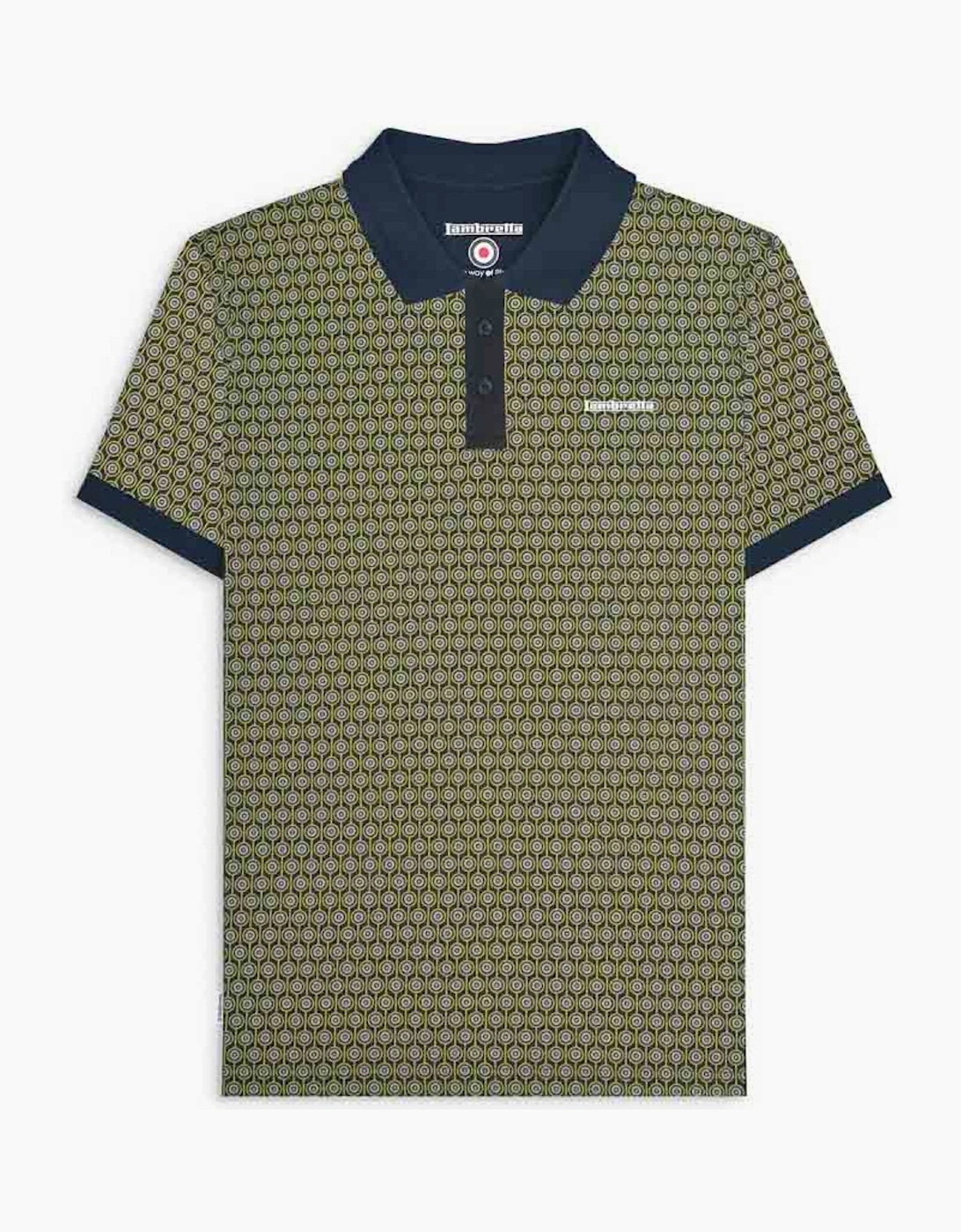 Lambretta Mens Geo Roundel Short Sleeve Polo Shirt