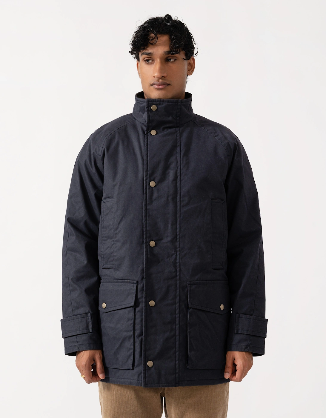 GANT Mens Waxed Double Decker Coat - 433 Evening Blue