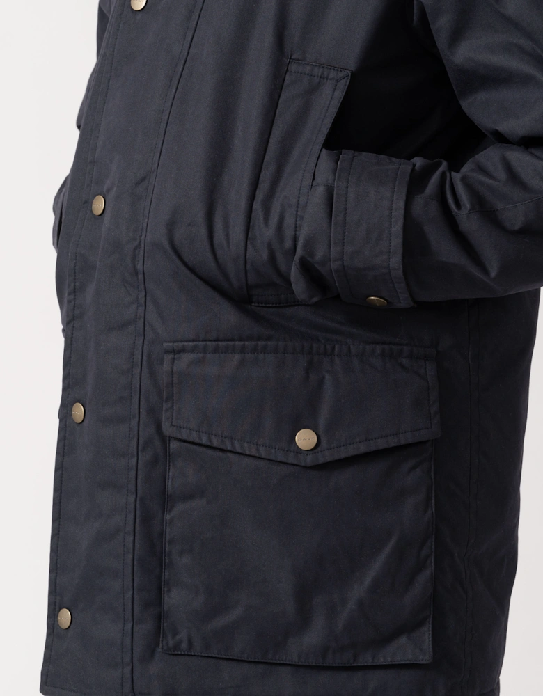 GANT Mens Waxed Double Decker Coat - 433 Evening Blue