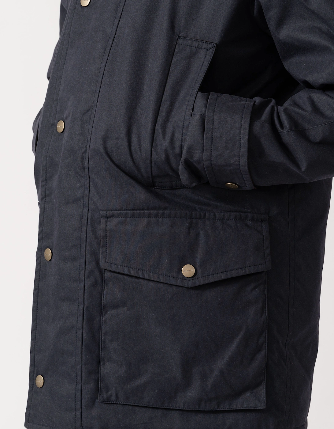 GANT Mens Waxed Double Decker Coat - 433 Evening Blue