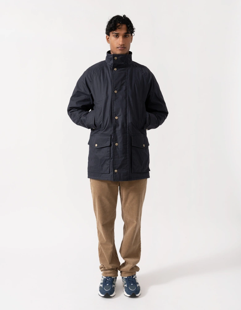 GANT Mens Waxed Double Decker Coat - 433 Evening Blue