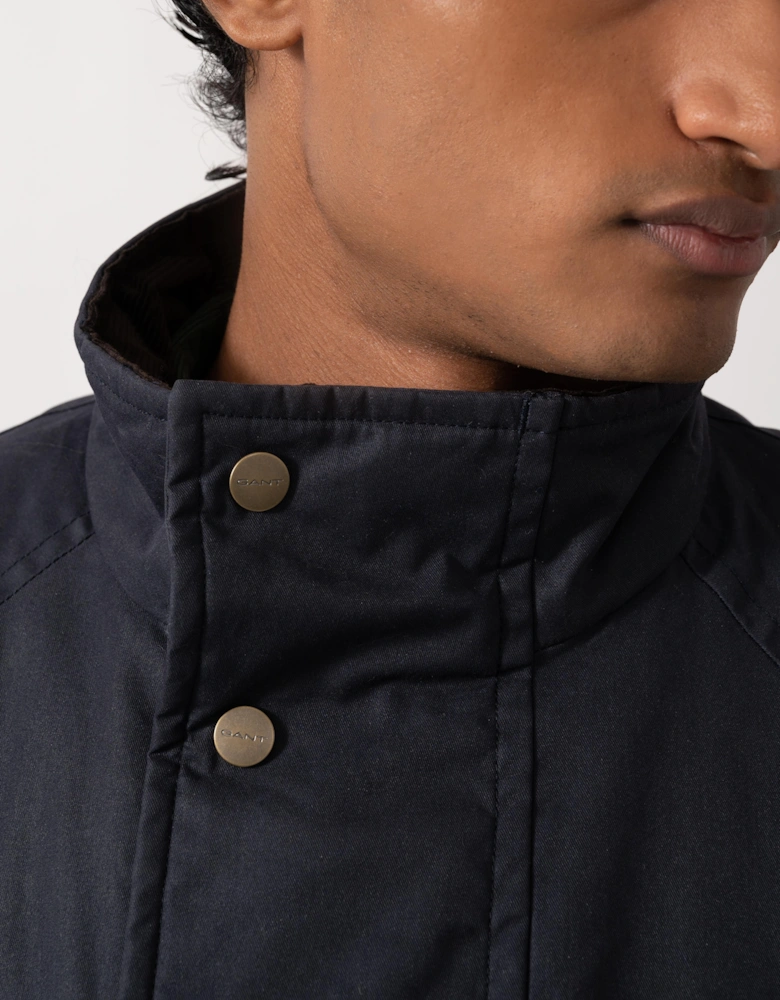 GANT Mens Waxed Double Decker Coat - 433 Evening Blue