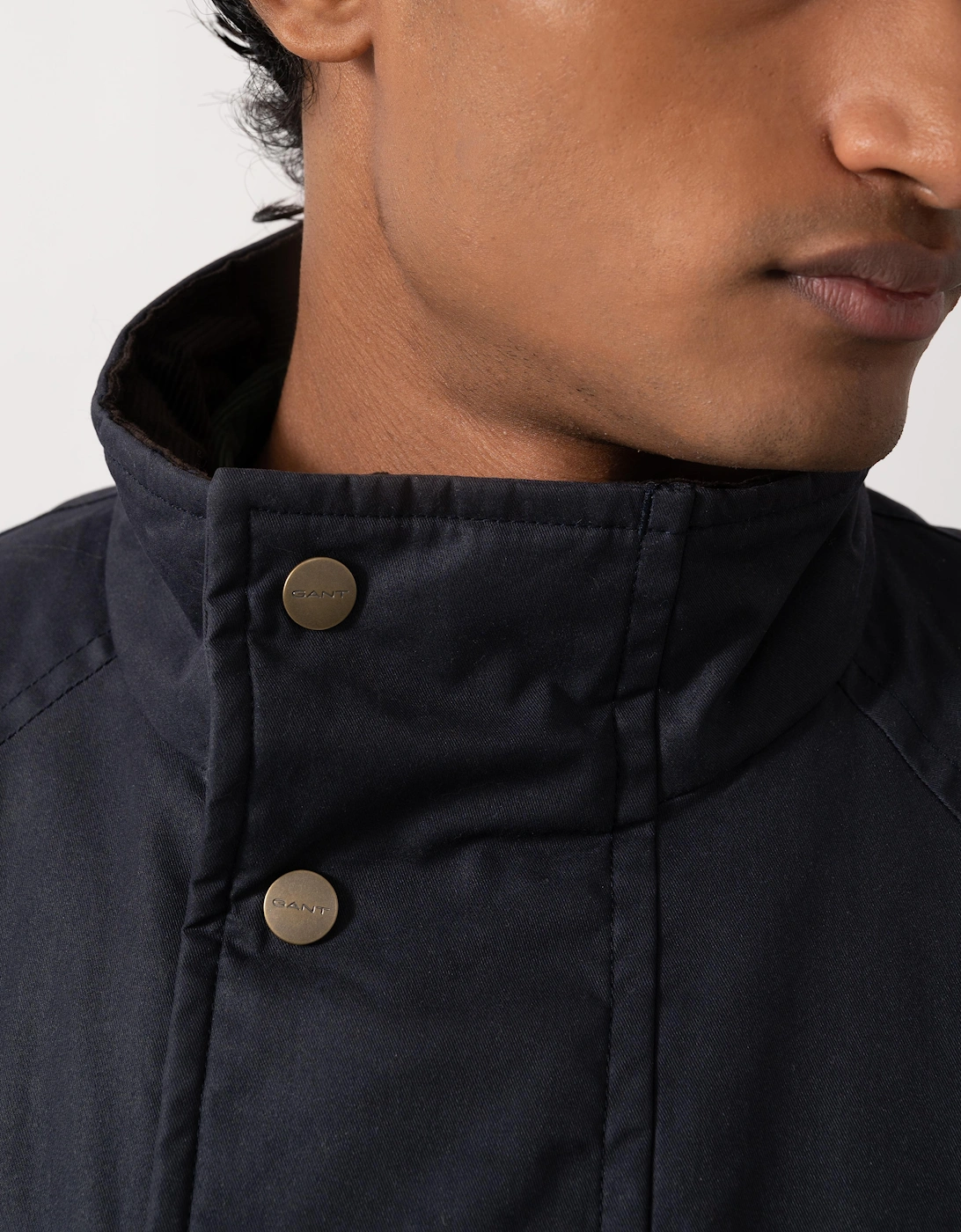 GANT Mens Waxed Double Decker Coat - 433 Evening Blue