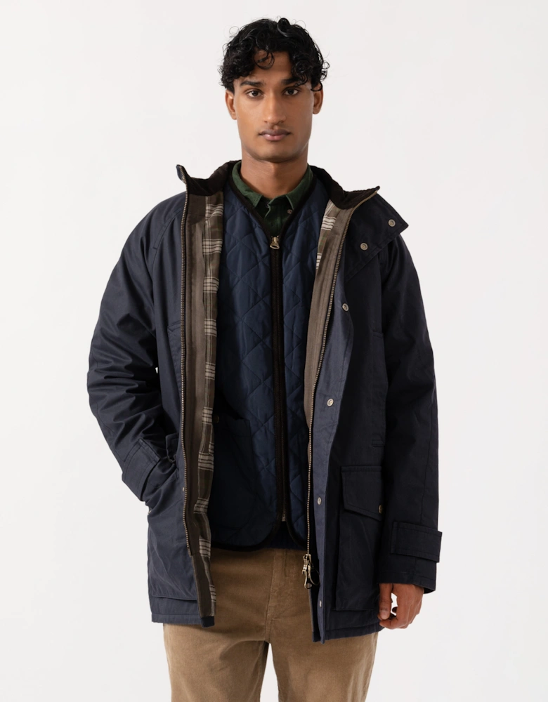 GANT Mens Waxed Double Decker Coat - 433 Evening Blue