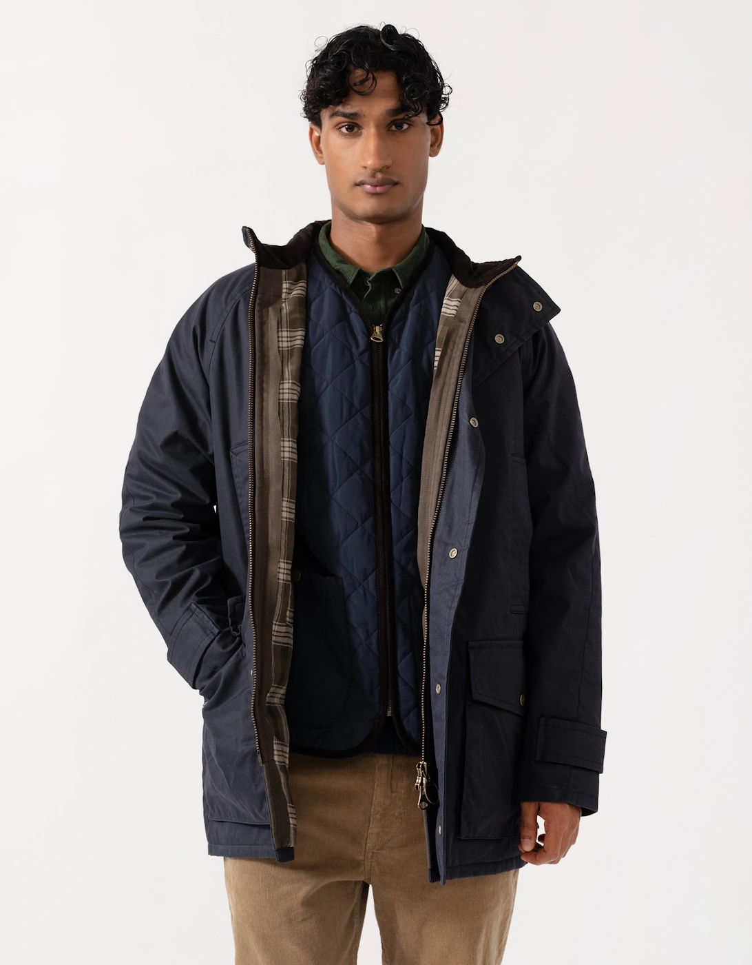 GANT Mens Waxed Double Decker Coat - 433 Evening Blue