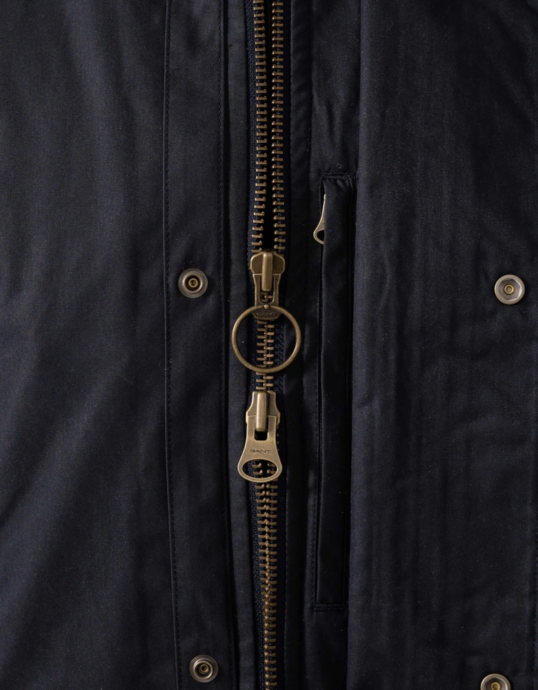 GANT Mens Waxed Double Decker Coat - 433 Evening Blue