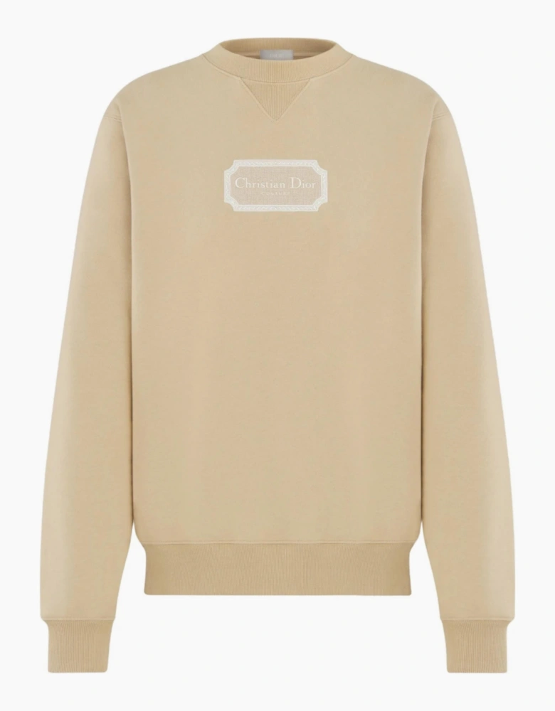 DIOR COUTURE PLAQUE SWEATSHIRT SAND