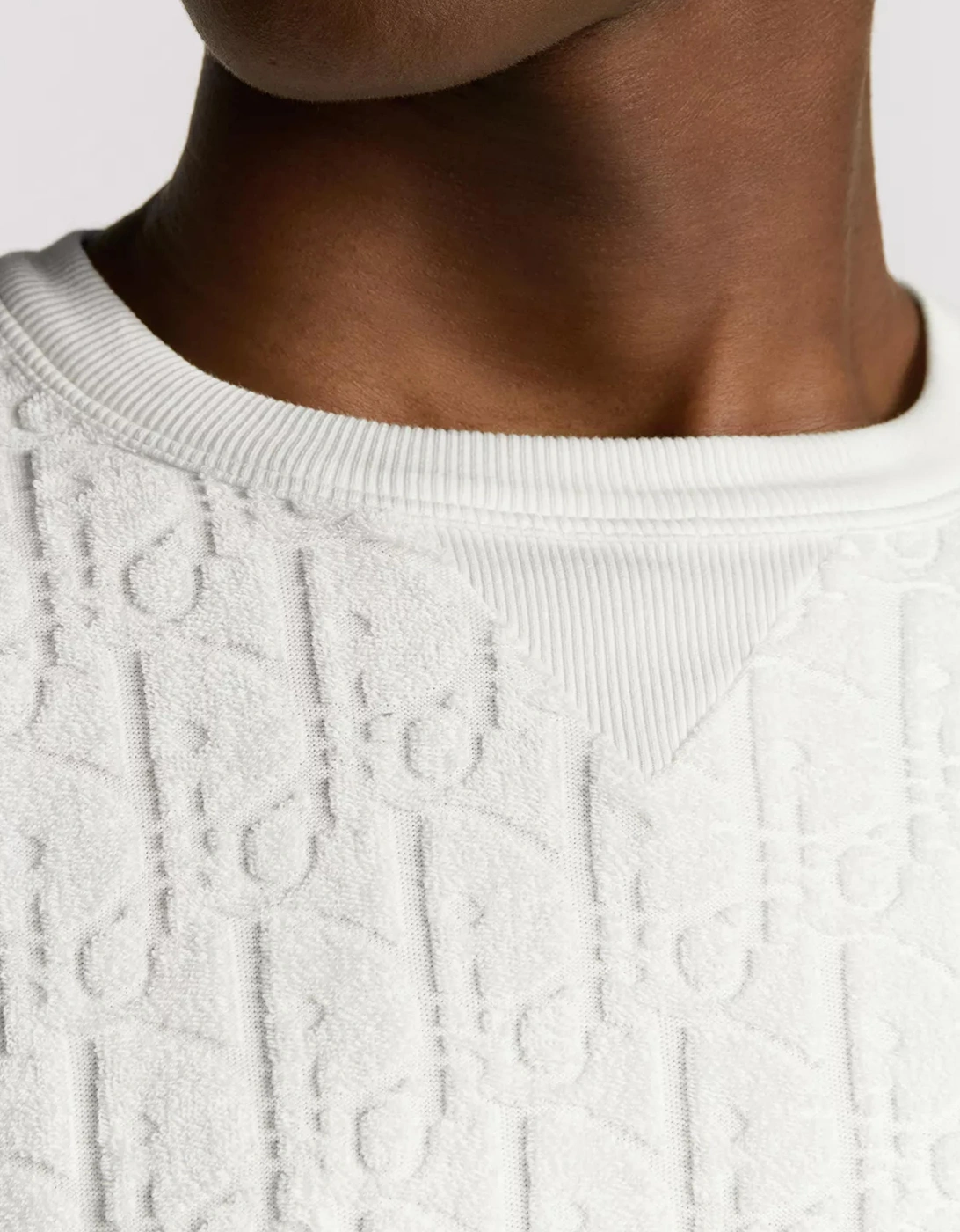DIOR OBLIQUE TOWELLING TEE WHITE