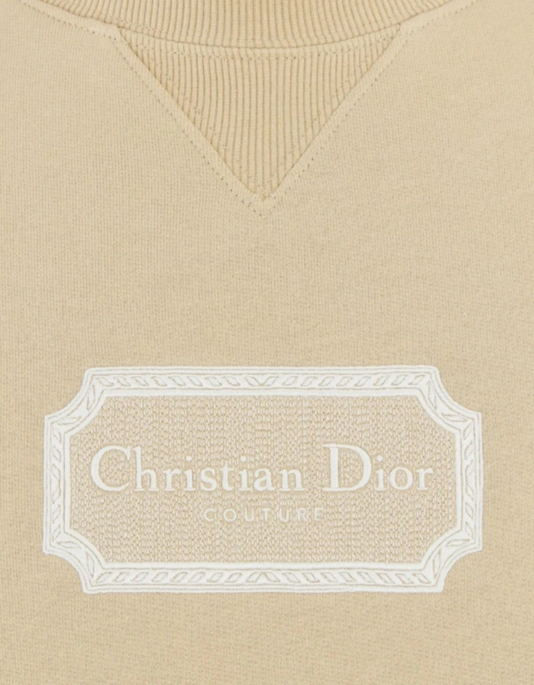 DIOR COUTURE PLAQUE SWEATSHIRT SAND