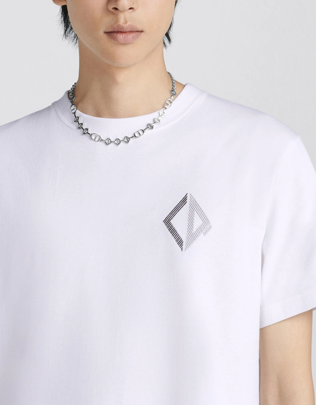 DIOR CD DIAMOND LOGO TEE WHITE
