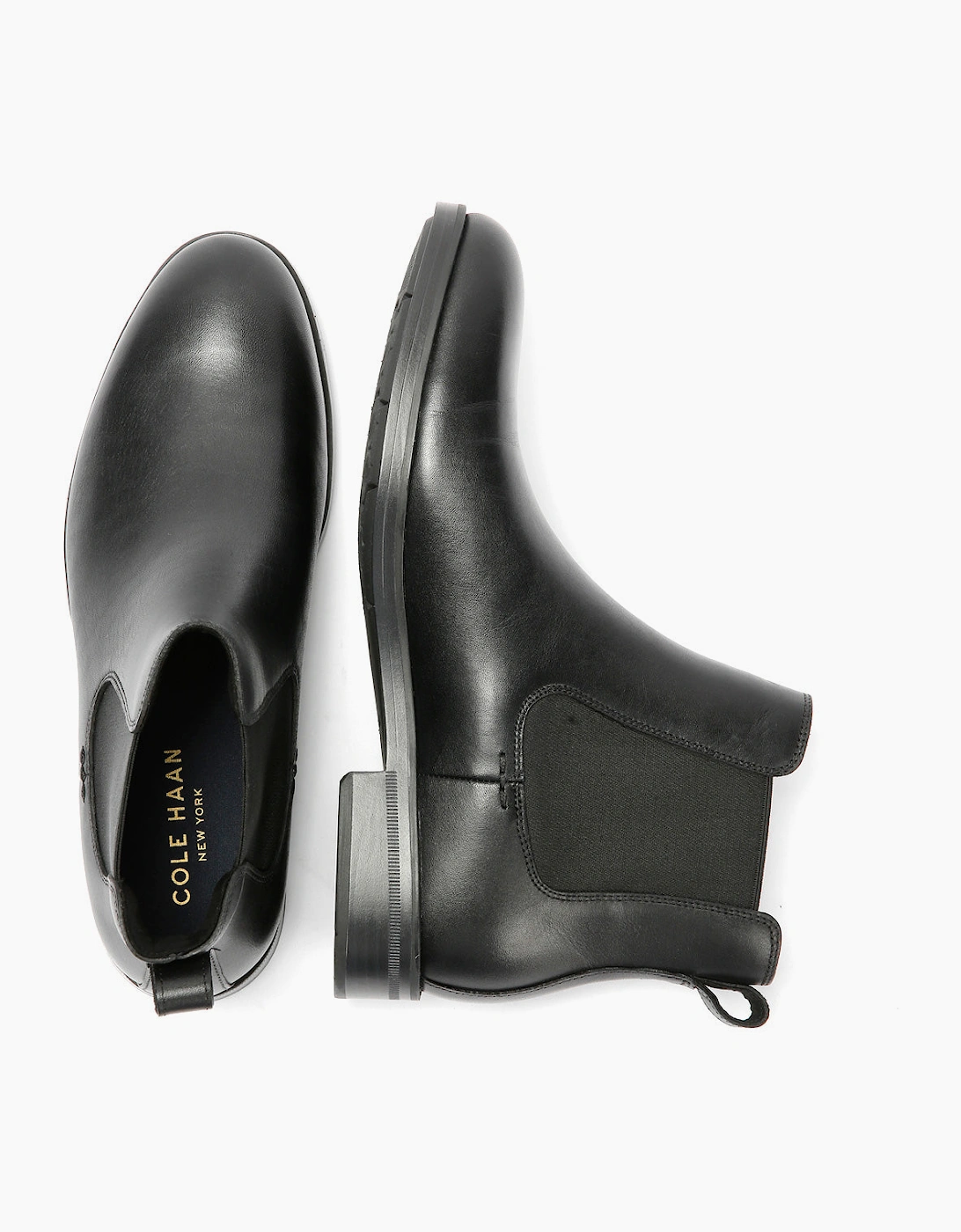 Cole Haan Newmark Grand Leather Men's Black Chelsea Boots