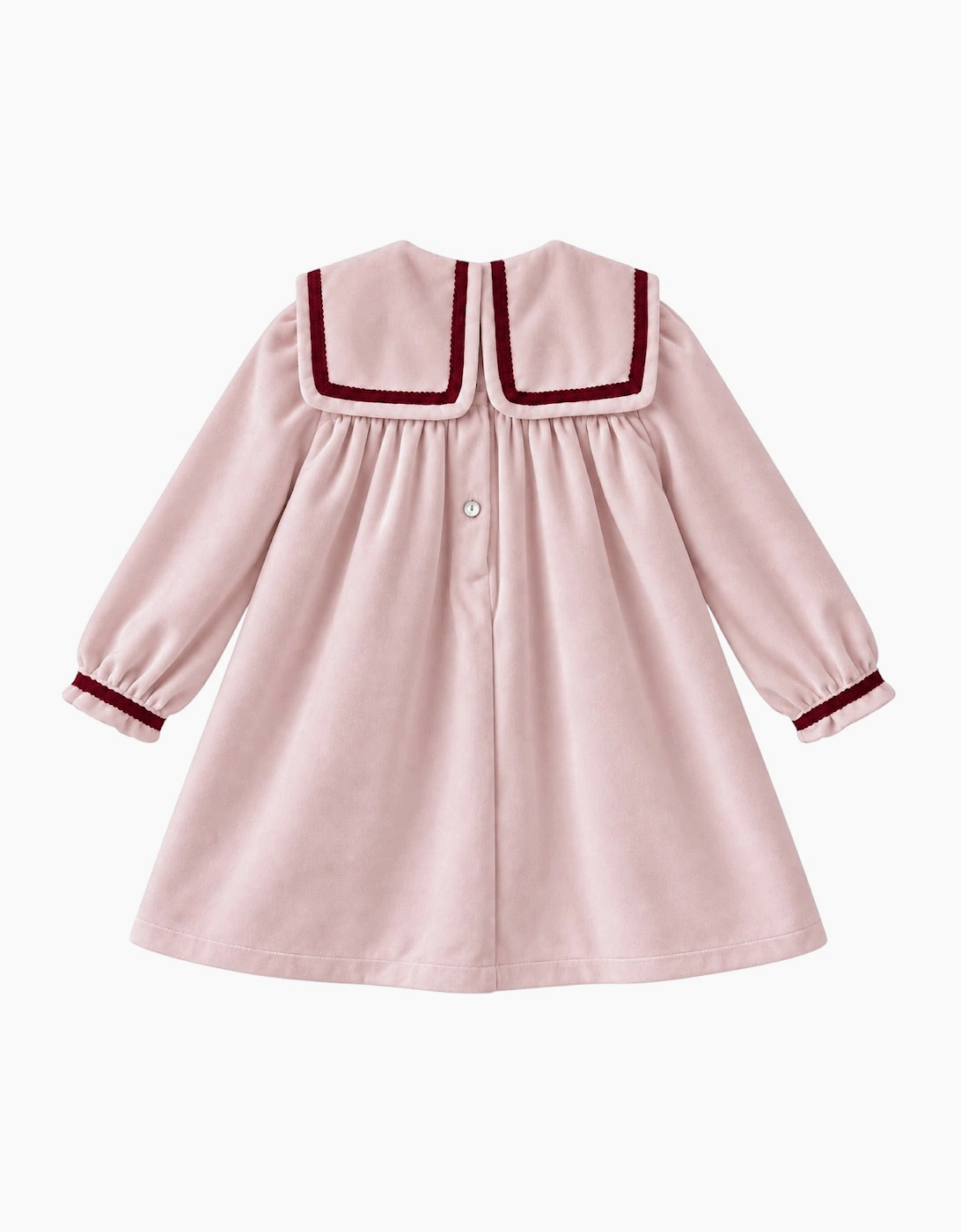 Girls Pink and Red Velour Dress
