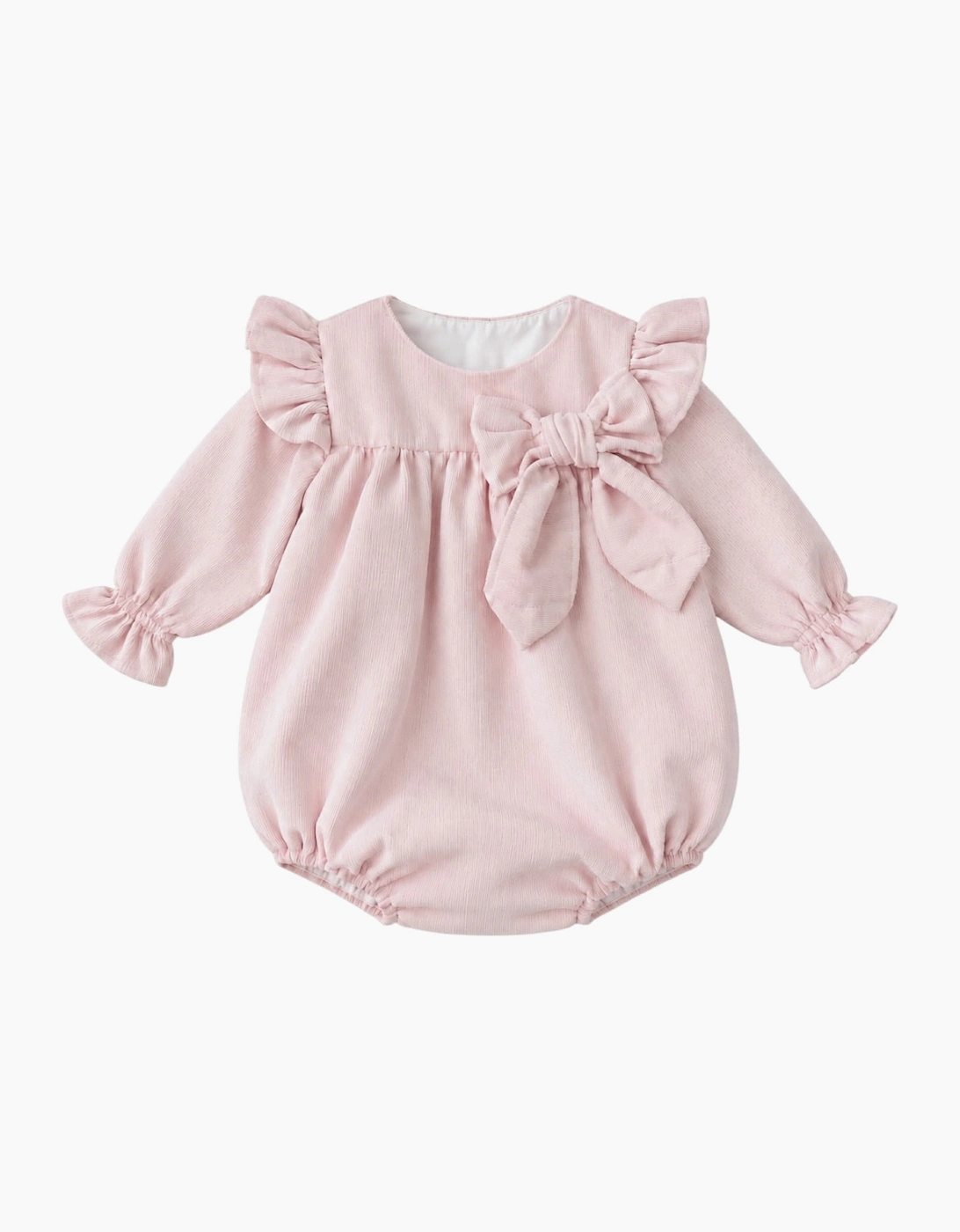 Girls Pale Pink Corduroy Romper