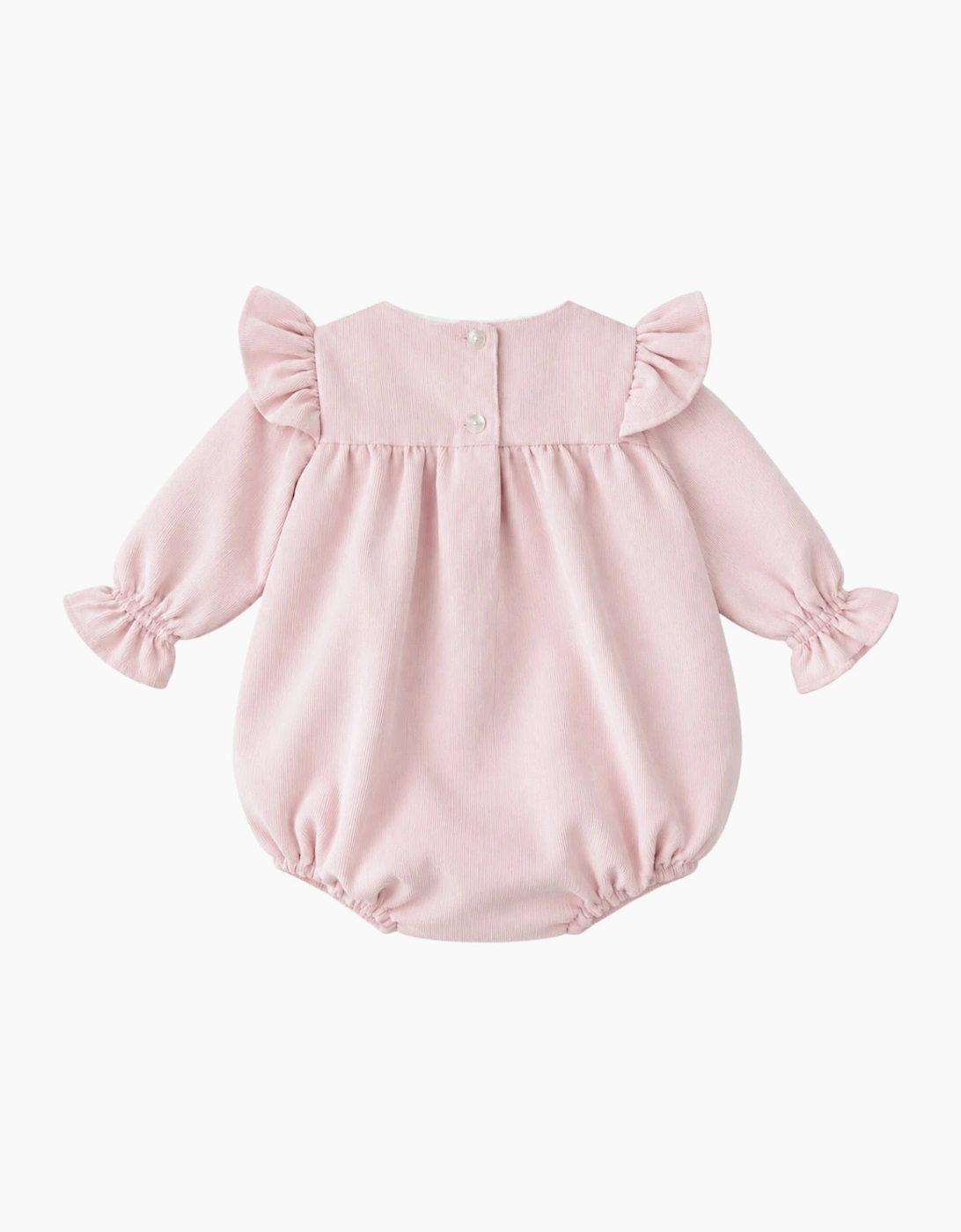 Girls Pale Pink Corduroy Romper