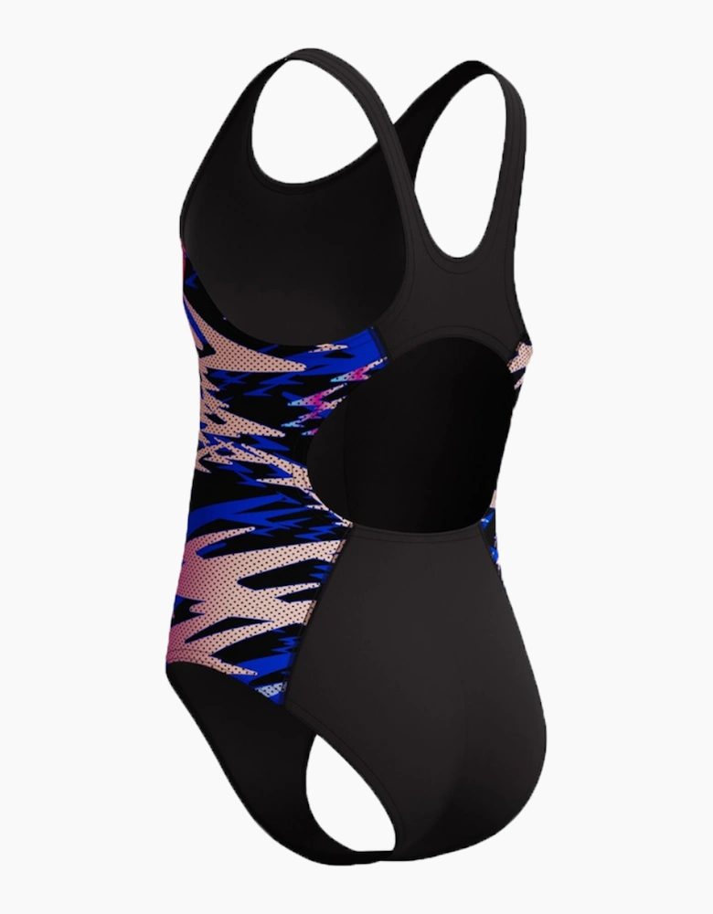 Speedo Girls Hyperboom Splice Abstract Muscleback One Piece Swimsuit