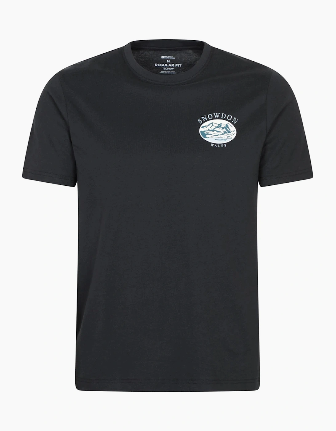 Men's Mountain Warehouse Mens Snowdon Short-Sleeved T-Shirt - Black - Size: 38