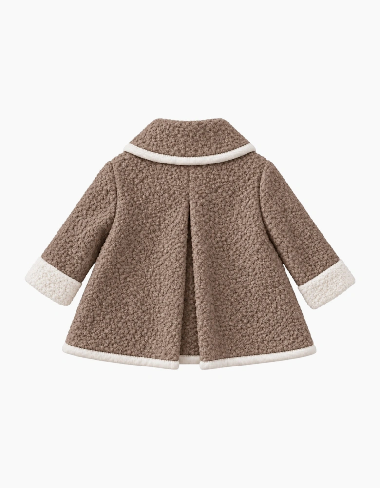 Taupe and Ivory Boucle Coat