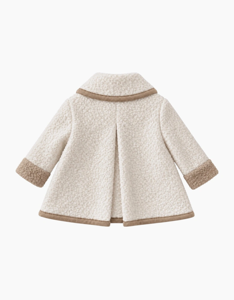 Ivory and Beige Boucle Coat