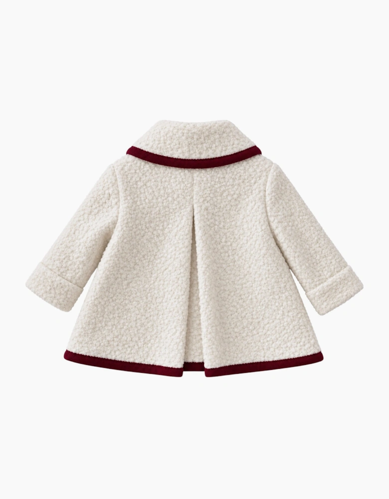 Ivory and Red Boucle Coat