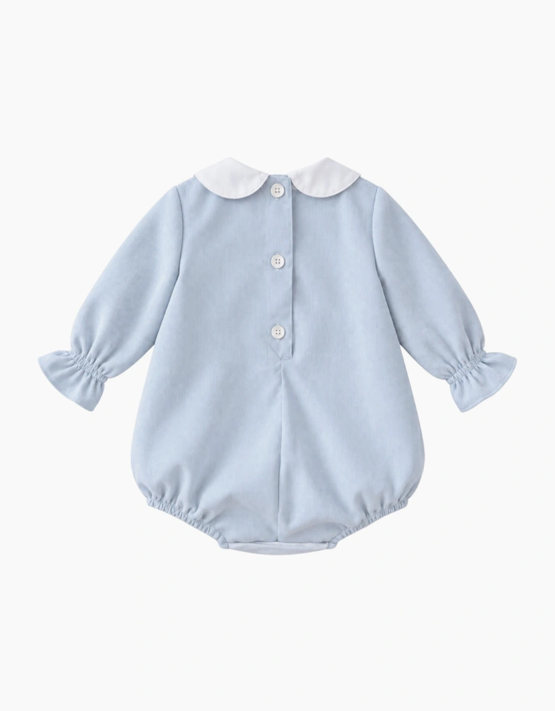 Boys Pale Blue Corduroy Romper