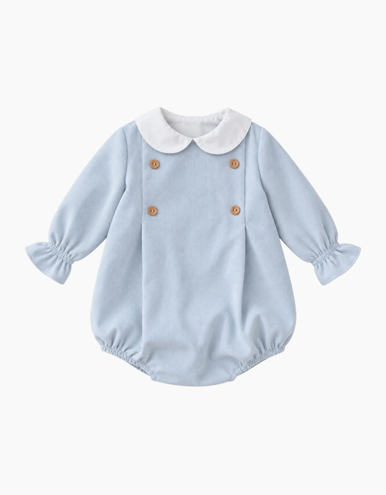 Boys Pale Blue Corduroy Romper