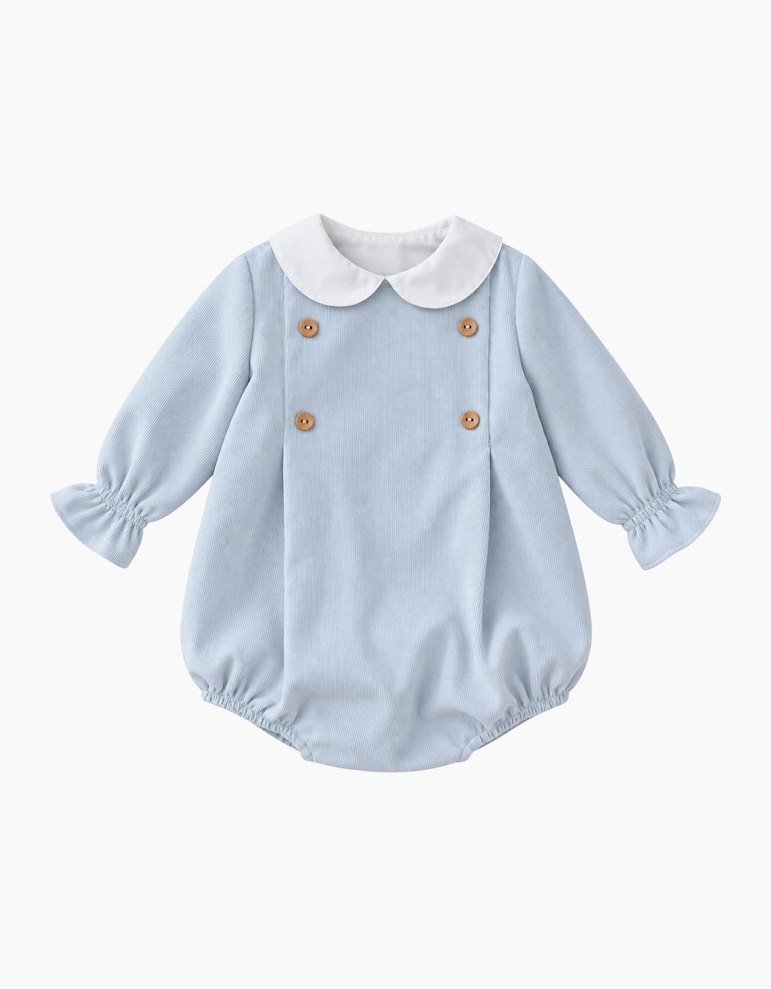 Boys Pale Blue Corduroy Romper