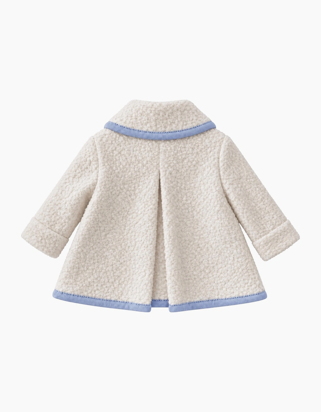 Ivory and Pale Blue Boucle Coat