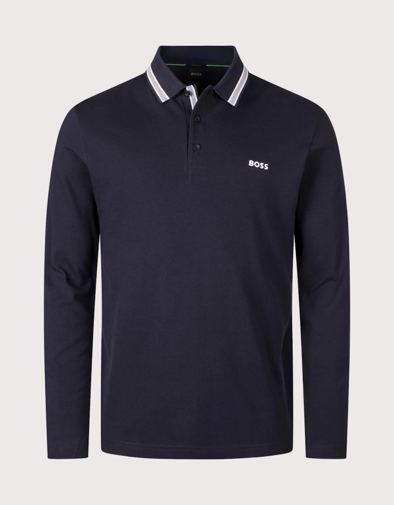 Regular Fit Plisy Long Sleeve Polo Shirt