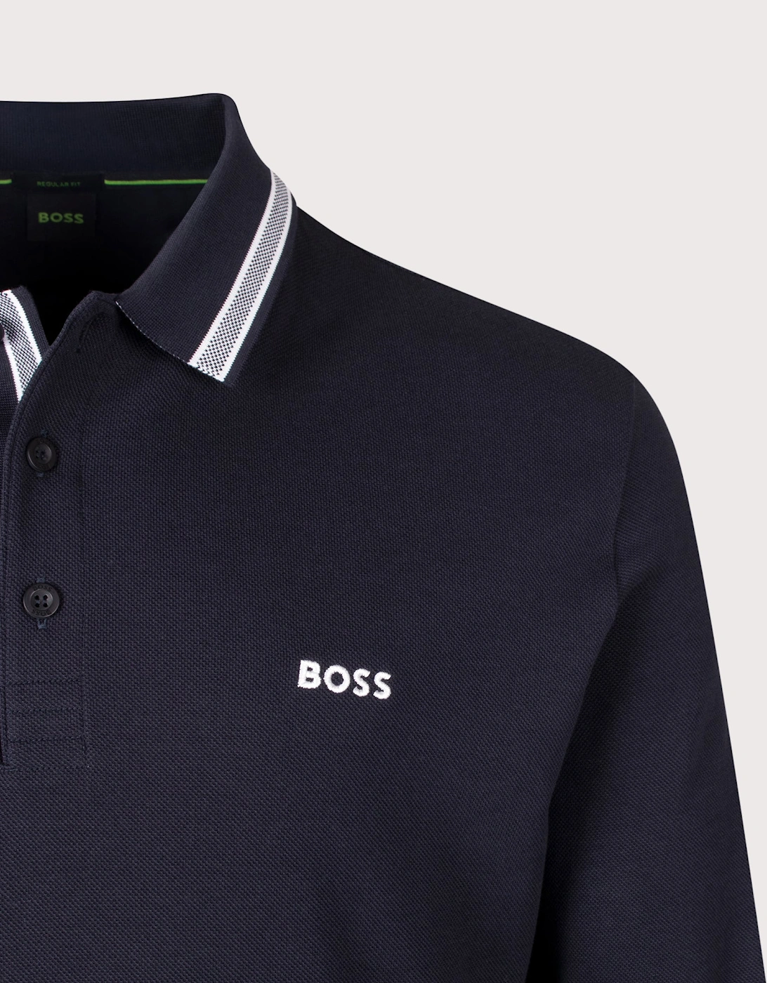 Regular Fit Plisy Long Sleeve Polo Shirt