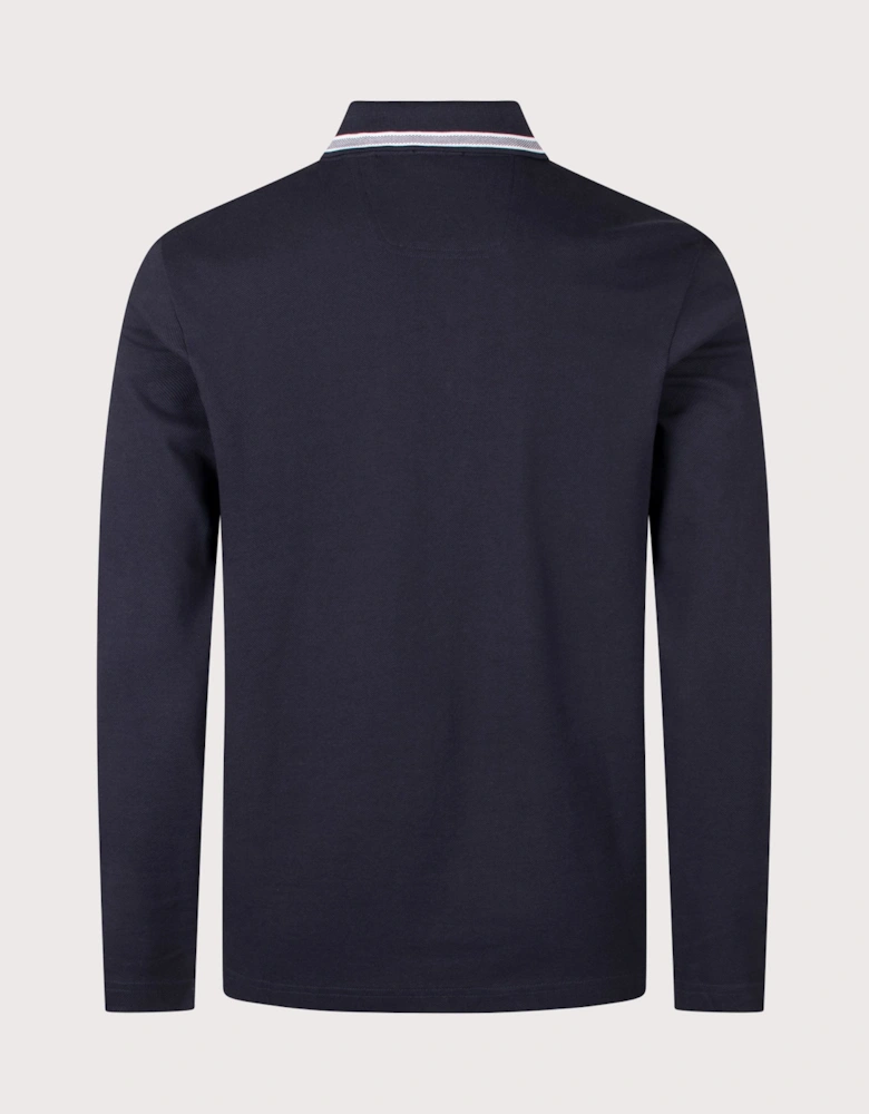 Regular Fit Plisy Long Sleeve Polo Shirt
