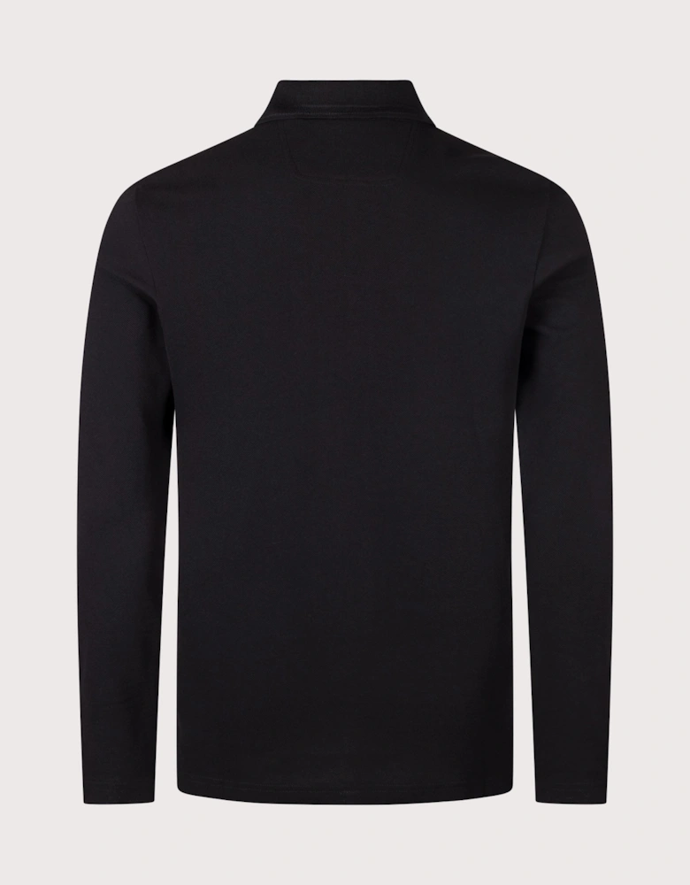 Regular Fit Plisy Long Sleeve Polo Shirt