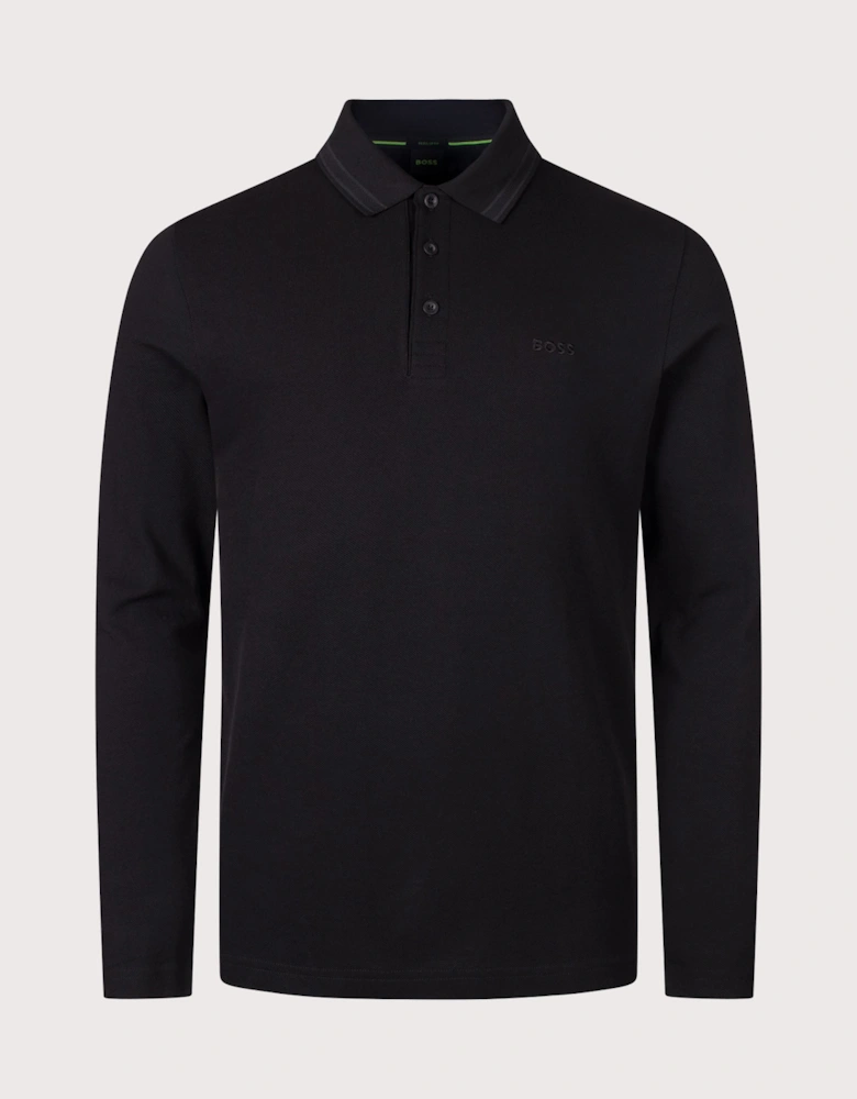 Regular Fit Plisy Long Sleeve Polo Shirt