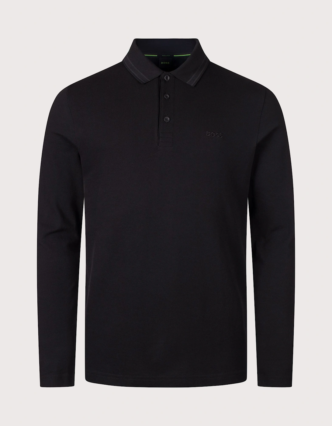 Regular Fit Plisy Long Sleeve Polo Shirt